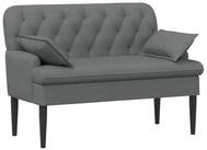 vidaXL Sofa Zweisitzer mit Knopfheftung Dunkelgrau 111 x 68 x 80 cm Stoff, 1...