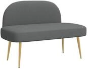 vidaXL Sitzbank Gepolsterte Bank mit R&uuml;ckenlehne Dunkelgrau 110 x 60 x 76 cm...