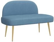 vidaXL Sitzbank Gepolsterte Bank mit R&uuml;ckenlehne Blau 110 x 60 x 76 cm (1-St)