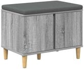 vidaXL Sitzbank Flurbank mit Kissen mit Speicher Graues Sonoma 60 x 38 x 46 cm...