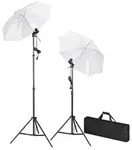vidaXL Fotohintergrund, Fotostudio-Set mit Leuchten, Schirmen, Hintergrund,...