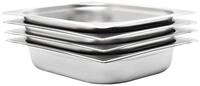 vidaXL Thermobeh&auml;lter Gastronormbeh&auml;lter 4 Stk. GN 1/2 65 mm Edelstahl,...