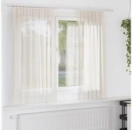 vidaXL Vorhang, Voile Vorh&auml;nge mit Stangentaschen 2 Stk. Creme