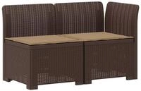 vidaXL Sofaelement 2-Sitzer Garten-Sofa mit Kissen Rattan-Look PP Braun
