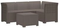 vidaXL Sofaelement 4-Sitzer Garten Sofa Rattan Look PP Hellgrau
