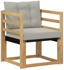 vidaXL Sofaelement Outdoor-Sofa Massives nholz und Textilene Wei&szlig; (1 St)