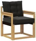 vidaXL Sofaelement Outdoor-Sofa Massives nholz und Textilene Wei&szlig; (1 St)