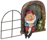 relaxdays Gartenfigur Schlafender Zwerg im Fenster, (1 St)