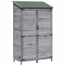 vidaXL Gartenhaus Gartenschuppen Grau 106,5 x 56 x 176 cm Massivholz aus Fichte
