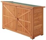 en.casa Garten-Ger&auml;teschrank, &raquo;Kerteminde&laquo; Brennholzregal 2 T&uuml;ren Tannenholz