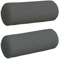 vidaXL Sitzauflage Bolsterkissen 2 stk. Stoff Dunkelgrau &Oslash; 25 x 70 cm, (2 St)