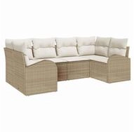vidaXL Gartenlounge-Set Gartensofa-set 6 stk. Beige [Synthetisch]: Poly Rattan,
