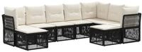 vidaXL Gartenlounge-Set Gartensofa-set 9 stk. Schwarz Poly-Rattan, (9-tlg)