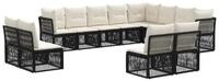 vidaXL Gartenlounge-Set Gartensofa-set 12 stk. Schwarz Poly-Rattan, (12-tlg)