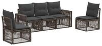 vidaXL Gartenlounge-Set Gartensofa-set 5 stk. Grau und Dunkelgrau Poly-Rattan,