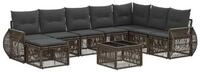 vidaXL Gartenlounge-Set Gartensofa-set 9 stk. Grau und Dunkelgrau Poly-Rattan,