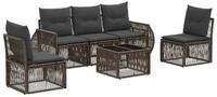 vidaXL Gartenlounge-Set Gartensofa-set 6 stk. Grau und Dunkelgrau Poly-Rattan,