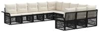 vidaXL Gartenlounge-Set Gartensofa-set 11 stk. Schwarz Poly-Rattan, (11-tlg)