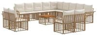 vidaXL Gartenlounge-Set Outdoor-Sofagarnitur 14 stk. Nat&uuml;rlich und Cremwei&szlig;