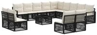 vidaXL Gartenlounge-Set Gartensofa-set 14 stk. Schwarz Poly-Rattan, (14-tlg)