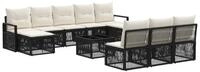 vidaXL Gartenlounge-Set Gartensofa-set 11 stk. Schwarz Poly-Rattan, (11-tlg)