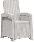 vidaXL Gartenstuhl Liegesessel Garten Rattan-Optik Wei&szlig; PP (1 St)