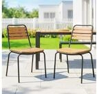 Outsunny Gartenstuhl Gartenst&uuml;hle Stahl stapelbar Terrassenstuhl bis 160 kg