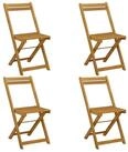 vidaXL Gartenstuhl Klappbare Gartenst&uuml;hle 4 stk. Natur Massivholz (4 St)