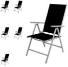 Mojawo Armlehnstuhl 6 St&uuml;ck Garten Klappstuhl Aluminium - Textilen