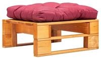 vidaXL Hocker Garten-Palettenhocker mit Rotem Kissen Holz Honigbraun (1 St)
