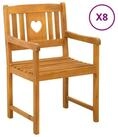 vidaXL Gartenstuhl Gartenst&uuml;hle 8 stk. Natur Massives nholz (8 St)