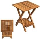 Spetebo Beistelltisch Akazie Beistelltisch ge&ouml;lt f&uuml;r Au&szlig;en - 35 x 35 cm...