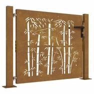 vidaXL Gartentor Gartentor 100x100 cm Cortenstahl Bambus-Design