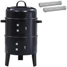 vidaXL Grillkamin Outdoor Grill &Oslash; 40 x 80 cm Stahl Schwarz