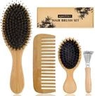 LuxusKollektion Haarb&uuml;rsten-Set Bambus Haarb&uuml;rste Wildschweinborsten...