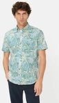 camel active Kurzarmhemd aus reiner Baumwolle Kurzarm Button-Down