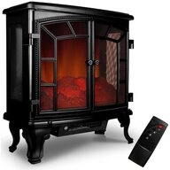 monzana Elektrokamin, Mit Heizung Flammeneffekt Heizl&uuml;fter Kamin Ofen Schwarz