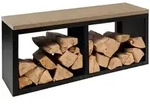 osoltus Gartenhaus osoltus Brennholzregal Brennholzlager mit Bank 102cm x 35cm...