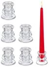 relaxdays Kerzenst&auml;nder Stabkerzenhalter aus Glas 6er Set (6 St)