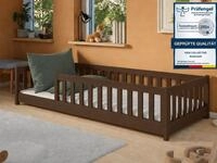 Kids Collective Kinderbett Bodenbett Bett mit Rausfallschutz & Lattenrost...