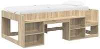 vidaXL Kinderbett 90 x 200 cm Kinderbettgestell mit Stauraum Sonoma-Eiche...