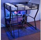 STILVORA Hochbett mit Schreibtisch,140&times;200 Jugendbett Bettgestell mit...