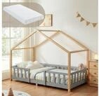 en.casa Kinderbett (Bett und Matratze), &raquo;Treviolo&laquo; mit Matratze Montessori