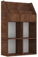 vidaXL Zeitungsst&auml;nder Kinder-B&uuml;cherregal Braun Eichen-Optik 71x30x114cm