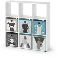 Vicco B&uuml;cherregal Nove, Wei&szlig;, 104 x 108 cm mit 6 Faltboxen, 7-tlg. wei&szlig;
