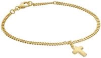 trendor Silberarmband 21581, M&auml;dchen mit Kreuz 925 Silber Vergoldet Panzerband