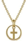 trendor Kette mit Anh&auml;nger 39485, Taufring mit Kreuz Gold 333 + vergoldete