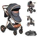 Moni Kombi-Kinderwagen Alma, Sportsitz Tragetasche umbaubar Wickeltasche Sitz