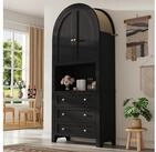 STILVORA Hochschrank Wohnzimmer Atmungsaktive Highboard schwarz,Vitrine mit