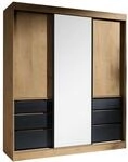 MIRJAN24 Kleiderschrank Haiti 180 (mit drei Schiebet&uuml;ren und sechs Schubladen)